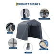 thumbnail image 3 of Mescukay 6x8 FT Portable Outdoor Storage Shed with 2 Roll-Up Zipper Doors & Vents, 240G Heavy-Duty Shelter Waterproof PE Tarp, UV-Resistant Carport for Motorcycle, Firewood, Tools, 3 of 7
