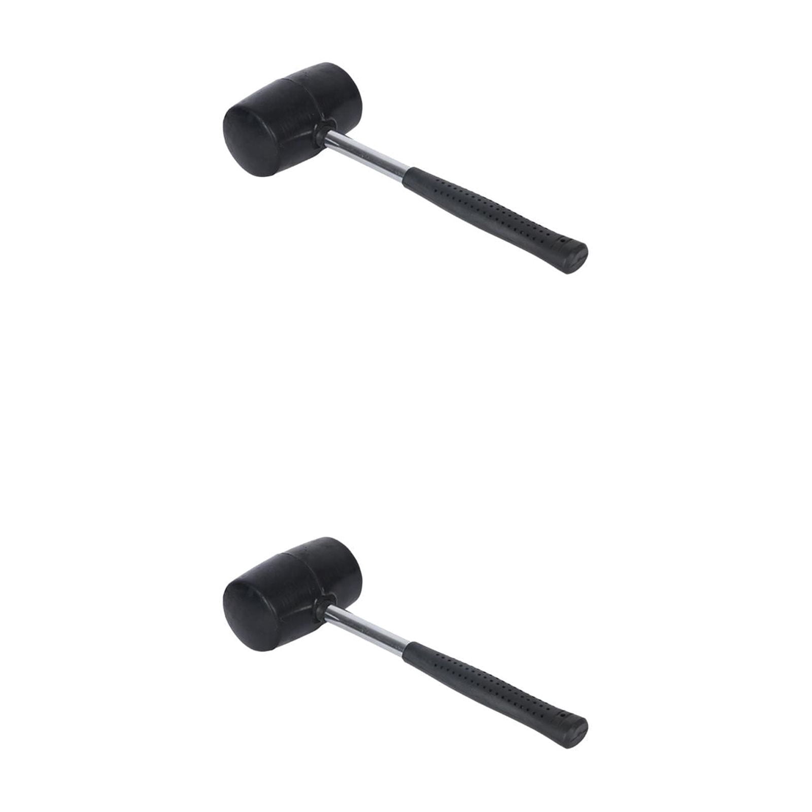 WORGEOUS 2pcs 750g Steel Handle Tile Installation Hammer Practical Rubber Hammer Decoration Tools (Black)