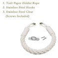 thumbnail image 2 of White Nautical Rope Toilet Paper Roll Holder Towel Holders For Bathrooms Wall Mounted Vintage Beach Themed Bathroom Decor, 2 of 5