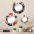 thumbnail image 1 of Designart "Abstract Harlem Renaissance Cityscape" Bâtiments de la Ville Miroir Rond Ensemble de 3 - Ensemble de Miroir Mural Industriel Multicolore pour Salon, 1 of 5