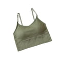 thumbnail image 4 of Qarigey Sujetador deportivo Push Up para mujer, Tops cortos de entrenamiento físico con correa ajustable Ropa interior verde, 4 of 6