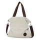 thumbnail image 3 of Bolsa de lona de gran capacidad, reutilizable, evita la deformación, bolsa de compras de tela de color blanco cremoso, 3 of 13
