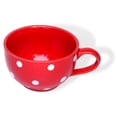thumbnail image 2 of PotteryDen Red Polka Dots Coffee Cup - Height 6 cm | diameter 10.5 cm | Hand Painted | Hand Textured | Set of 1 | Ceramic | 350 ml | Ideal for Tea and Coffee, 2 of 3