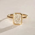 thumbnail image 2 of Jewelerix Beautiful 14K Yellow Gold Vermeil Valentine Day Ring Bezel Radiant Cut Engagement Ring Moissanite Diamond Weddings Ring, 2 of 5