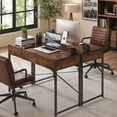 thumbnail image 2 of 44" Industrial Computer Desk with 2-Drawer, Study Writing Desk with Steel Frame for Home Office,Brown, 2 of 9