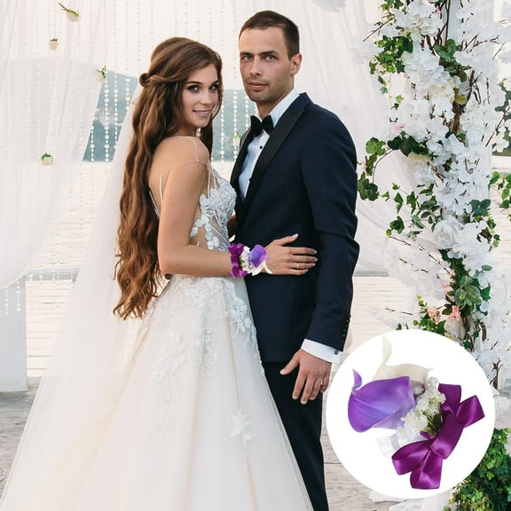 GOOHOCHY Corsages For Wedding Purple Pu For Wedding 1Pack