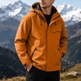 thumbnail image 6 of LEKWK Hooded Softshell Jacket for Men Full Zip Lightweight Outdoor Windbreaker, Water Resistant Utility Rain Coat with Zipper Pockets and Adjustable Cuffs for Hiking Travel Brown XL, 6 of 8