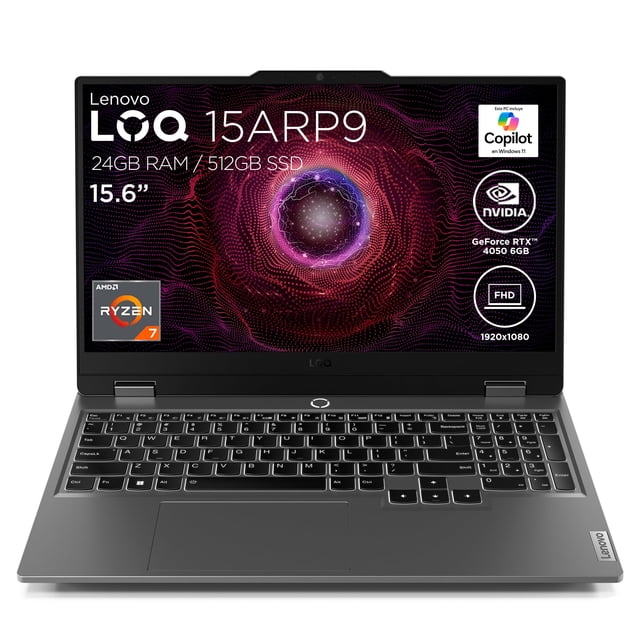 Laptop Gamer Lenovo LOQ Nvidia GeForce RTX 4050 AMD Ryzen 7 7435HS RAM 24GB SSD 512 Pantalla 15.6" FHD IPS Luna Grey