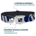 thumbnail image 4 of Buckle-Down Pet Collar, Dog Collar Metal Seatbelt Buckle, Hash Mark Stripe Double Navy Silver, 15 to 24 Inches 1.0 Inch Wide, 4 of 8