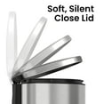 thumbnail image 6 of iTouchless SoftStep 13.2 Gallon Semi-Round Stainless Steel Step Trash Can with Odor Control System, 50 Liter Pedal Garbage Bin for Kitchen, Office, Home - Silent and Gentle Open and Close, 6 of 7