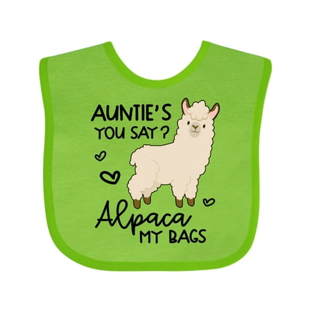 

Inktastic Auntie s You Say Alpaca My Bags Boys or Girls Baby Bib