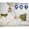 thumbnail image 2 of GOLD TEXTILES Chunky Knit Blanket Throw 50x60 Plush Soft Chenille Luxury Knitted Blanket Beige, 2 of 5