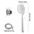 thumbnail image 4 of Tuvgenk Handheld Shower Head High Pressure Shower Head 8 Spray Modes White Plastic Detachable Replacement for Home Bathroom, 4 of 5