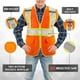 thumbnail image 3 of Chaleco de seguridad SULWZM 3M con bolsillos reflectantes con cremallera naranja L, 3 of 6