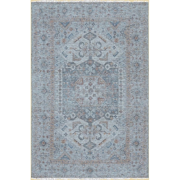 EORC Ivory Classic Traditional Heriz/ Serapi Design  Area Rug