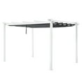 thumbnail image 2 of Ulax Furnitiure 10Ft x 13Ft Patio Aluminum Retractable Pergola with UV-Proof Canopy, White, 2 of 8