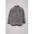 thumbnail image 2 of POGLIP Women's Grey Bleach Wash Denim Jacket, 2 of 6