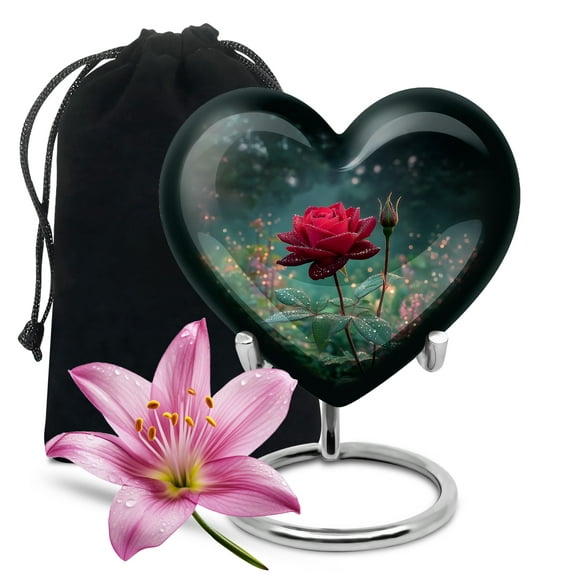 SABURIAL Rose Urn - Decorative Urn - Funeral Urns For Human Ashes Adult Male Dad - Cremation Urns For Female - 8 Inch