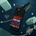 thumbnail image 3 of DistinctInk MagSafe Tough Case for Apple iPhone 15 (6.1" Screen) - I'm Busy Can I Ignore You Some Other Time - Tempered Glass Back, 3 of 6