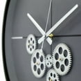 thumbnail image 4 of Yosemite Home Decor Minimalist Metal Clock with Open Moving Gears in Dark Green, 4 of 5