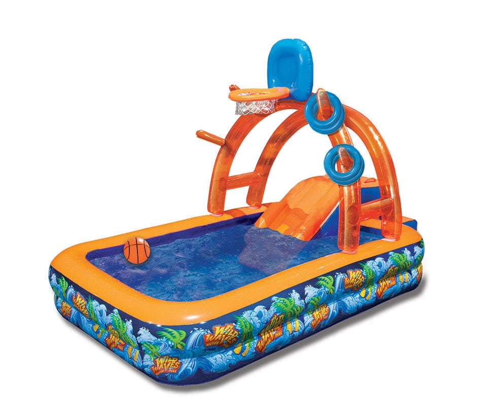 BANZAI Wild Waves Water Park Play Center - Safe Slide and Pool - Parent ...