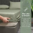 thumbnail image 4 of Unique Bargains Fitted Sheet Fiber Bed Sheets Breathable Soft and Comfortable 39.0"x74.8" Green, 4 of 5