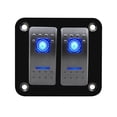 thumbnail image 1 of Lefu Rocker Switch Panel,12V-24VDC, Blue Switches, Aluminum Panel, ON/Off, Waterproof, 1 of 1