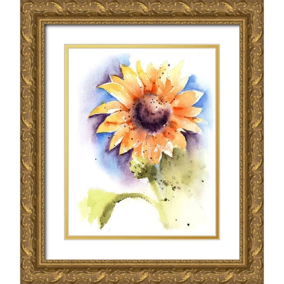 Shefranov, Olga 20x24 Gold Ornate Wood Framed with Double Matting Museum Art Print Titled - Sunflower I