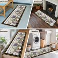 thumbnail image 5 of Spring Floral 2'x6' Runner Rugs for Hallway Kitchen Bedside Non Slip Washable, Pastoral Bottle Flowers Wood Brown Plaid Entryway Rug Runners with Rubber Backing, Long Carpet Runner for Laundry Room, 5 of 8