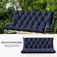 thumbnail image 7 of Snubbull Swing Replacement Cushion, Outside Bench Cushion with Backrest, 2-3 Seater Cushion with 6 Ties for Outdoor Furniture, 60 x 40 x 5 Inches Porch Swing Cushion Garden Bench, Navy Blue, 7 of 7