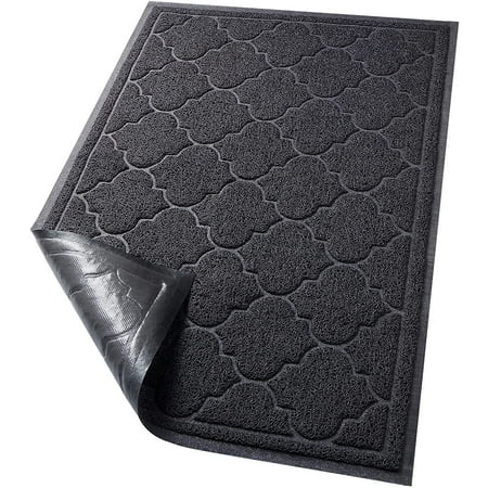 Door Mat Large 24x36 Inch Indoor Outdoor Doormat, Non-Slip Low-Profile Design Floor Mat, Front Door Welcome Mat for Entryway,Patio,Garage, Black