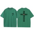 thumbnail image 5 of Ankishi Christian Shirts for Men Cross Crew Neck Fashion Summer T Shirts Loose Fit Cotton Tops Everyday Wear, 5 of 7