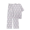thumbnail image 2 of MINTREUS Lounge Sets for Women Knit Short Sleeve Tops and Long Pants Soft Comfy Pajamas Set Oversized 2 Piece Outfits S-2X, 2 of 8