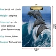 thumbnail image 2 of FMSHPON Four Beautiful Dolphins Jumping Over Breaking Wave Clipboard Hardboard Wood Nursing Clip Board and Pull for Standard A4 Letter 13x9 inches, 2 of 6