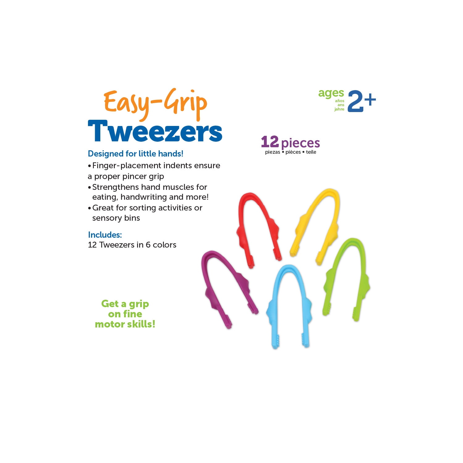 Learning Resources Easy Grip Pencil Grips, Assorted Colors, 12 Count, Ages 2+