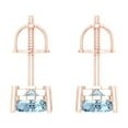 thumbnail image 4 of 1.0 Ct Heart Cut Studs Natural Sky Blue Topaz 14K Rose Solid Solid Gold Everyday Dainty Earrings Screw Back, 4 of 7