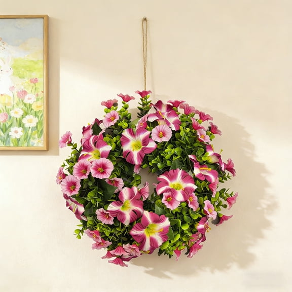 Office Door Wreath Spring Wreath Decorations, Artificial Wreaths for Doors Porch Hanging Decor, Window Decor Hanging Decor for Indoor Wall Art