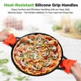 thumbnail image 3 of NutriChef 13-Inch Pre-Seasoned Cast Iron Pizza Pan, Flat Round Griddle with Built-In Handles & 2 Silicone Grips, Oven, Grill, Stove & Campfire Safe, 3 of 5