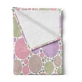 thumbnail image 2 of Pastel Soft Flannel Fleece Blanket, Soft Large Small Geometric Circle Oval Polka Dots Retro Style Feminine, Cozy Plush for Indoor and Outdoor Use, 60" x 80", Rose Pale Pink and Green, by Ambesonne, 2 of 5