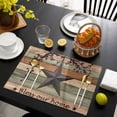 thumbnail image 3 of Texas Star Vintage Placemats Set of 12, Berry Sage Green Brown Wooden Placemats for Dining Table, Place Mats for Kitchen Tabletop, Waterproof Wipeable Dining Table Mats Set, 3 of 9