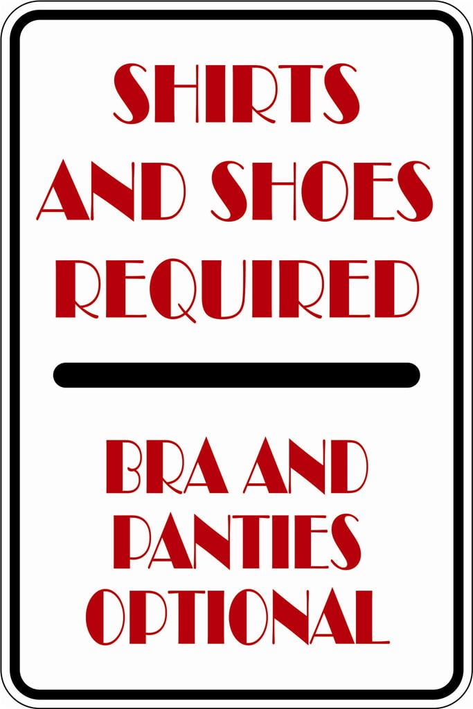Shirts And Shoes Required Picture Art Girls Room Signs - Peel & Stick ...