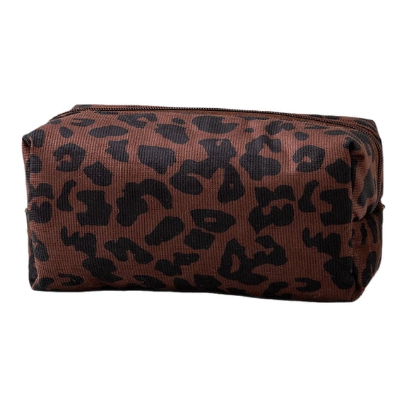 Fashion Leopards Pattern Cosmetic Bag Portable Handheld Toiletry Organizers Waterproof Materials for Women Travel