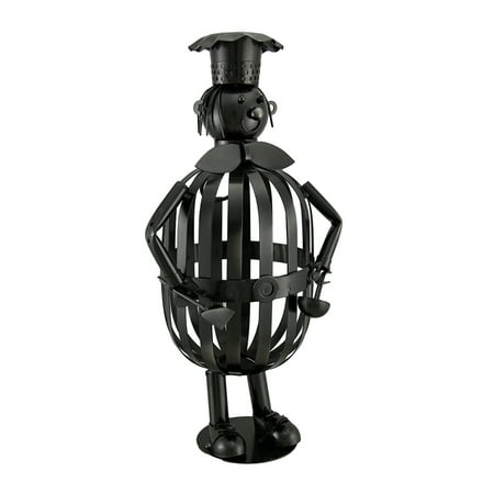 Wine Cork Storage - Cork Hungry Happy Chubby Chef Sculptured Steel Decorative Wine Cork Cage 15 In.