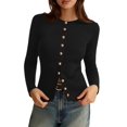 thumbnail image 1 of Suéter Cardigan PRETTYGARDEN Mujer Otoño 2025 Tejido Acanalado, 1 of 7