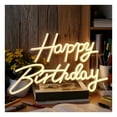 thumbnail image 2 of Dserhfy Happy Birthday Neon Sign USB Powered Dimmable Acrylic LED Happy Birthday Light-up Sign Warm White Birthday Party Wall Decoration Lamp, 2 of 7