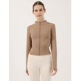 thumbnail image 2 of XINQIHANG Women's Lightweight Stretchy Workout Full Zip Running Track Jacket with Thumb Holes, 2 of 7
