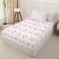 thumbnail image 2 of Homewish Vintage Flowers Floral Zipper Twin Comforter Sets with Fitted Sheet and 2 Pillowcases,Pink Princess Bowknot Zipper Bedding Set For Girls Kids,Reversible,4-Piece, 2 of 7