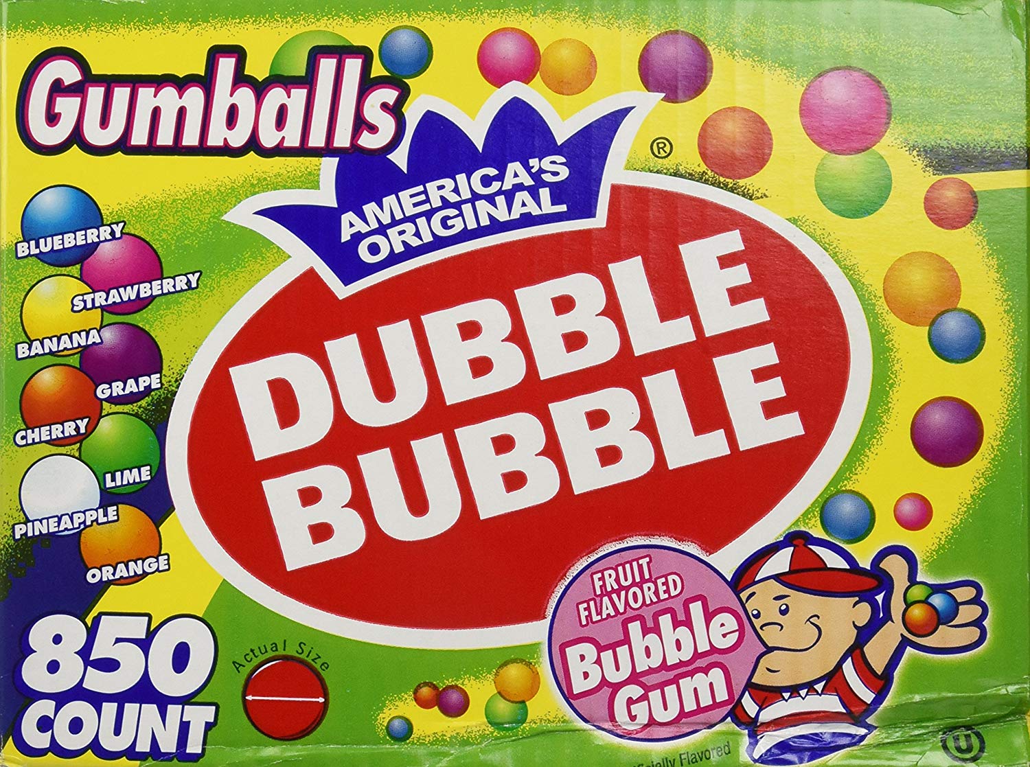 Gumballs 1" in Diameter Variety Pack, 850 Gumballs, America's original
