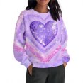 thumbnail image 7 of Vintage Tees for Women 2025 Cute Heart Print Long Sleeve Tunic Tops Casual Round Neck Long Sleeve Printed T-Shirt Top Dressy Casual Loose Blouses, 7 of 7