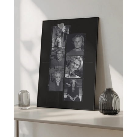 Heath Ledger Tribute Vintage Collage Art Cinematic Legend Wall Decor Stretched Canvas